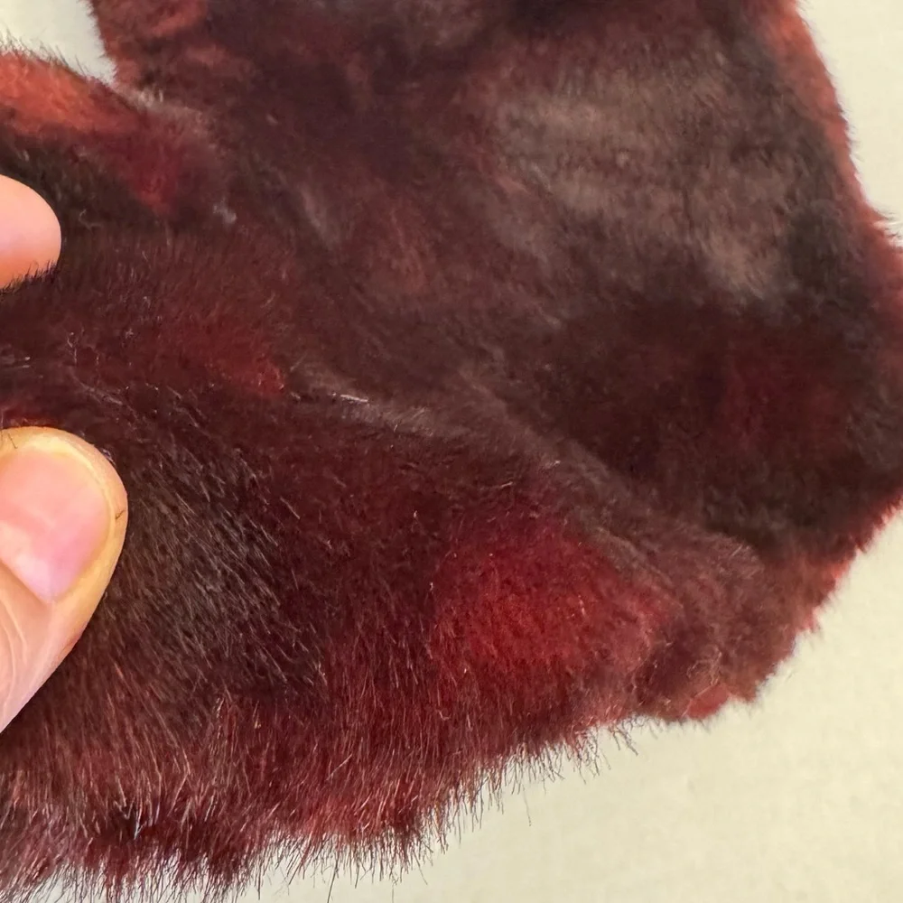 Pottery Barn Faux Fur Christmas Stocking Burgundy Wine Red No Monogram Blank